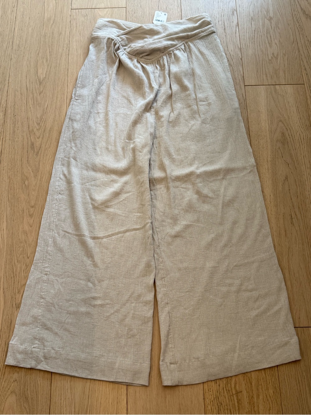 Free People Pack Me Up Trousers Linen Cotton Blend Wide Leg Boho Rare Bohemian - Picture 5 of 7